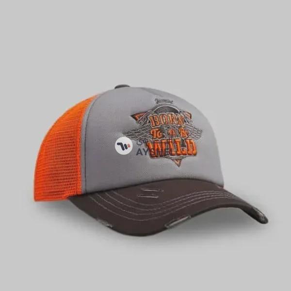 TH3 FUTURE -Fashion Style Best Born To Be Wild Grey Orange Juvani Caps