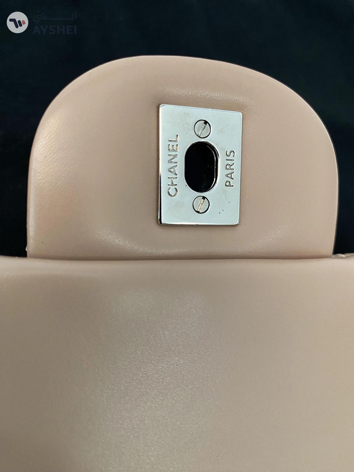 CHANEL BAG - CLASSIC DESIGN - BEIGE SILVER - FINE CONDITION!-3-3