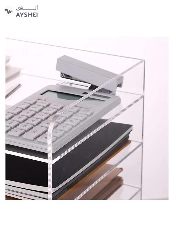 Eworld 5 Tier Clear Acrylic Magazine File Holder Document Storage Organising Stand