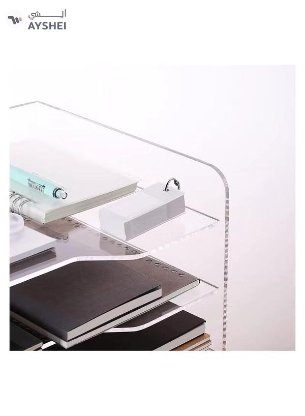 Eworld 5 Tier Clear Acrylic Magazine File Holder Document Storage Organising Stand
