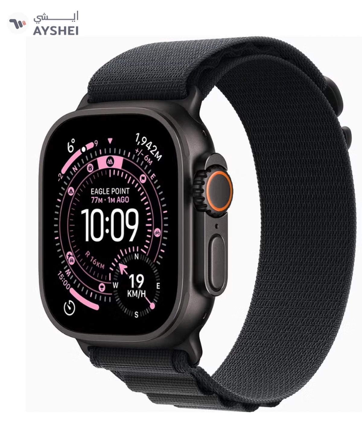 Apple Watch Ultra 3 GPS + Cellular 49mm (TDRA Version) Black Titanium Case With Black Alpine Loop - Large-0-portrait