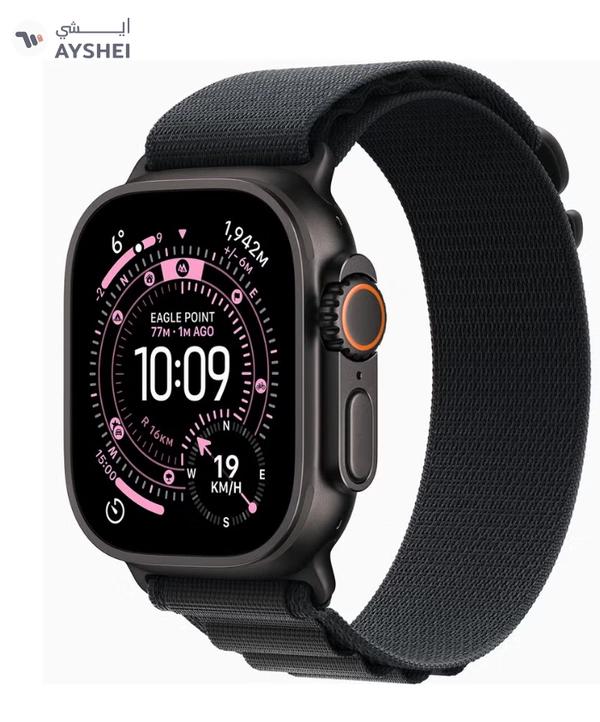 Apple Watch Ultra 3 GPS + Cellular 49mm (TDRA Version) Black Titanium Case With Black Alpine Loop - Large