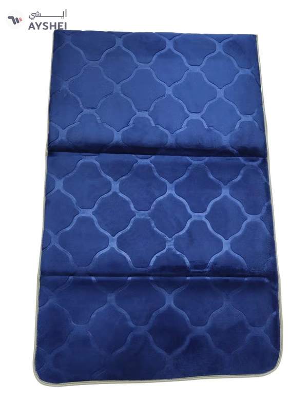 Yuwell Foldable Prayer Mat with Back Support & Carrying Bag, 2-in-1 Prayer Rug Sajadah, Anti-Slip Islamic Salah Mat Soft Velvet Mat 110×65CM for Men & Women, Portable Ramadan & Eid Gift Blue