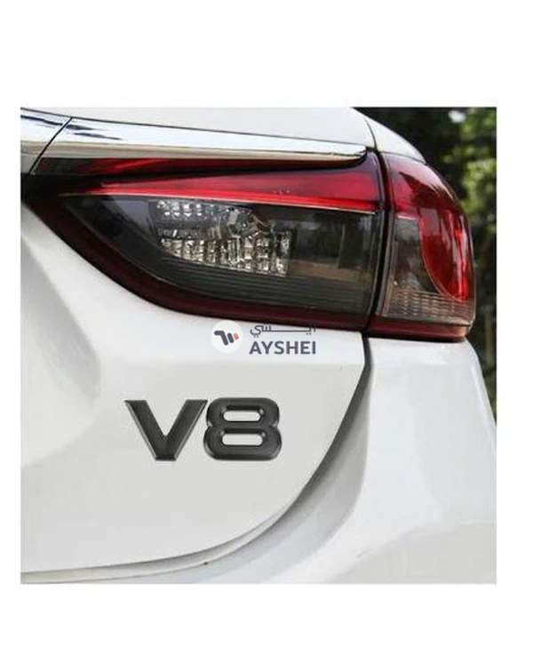 V8 Separate Shape Car Metal Body Decorative Sticker