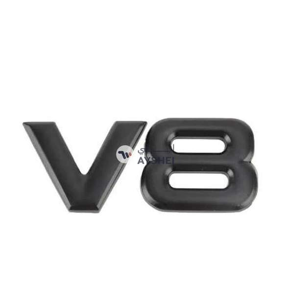 V8 Separate Shape Car Metal Body Decorative Sticker