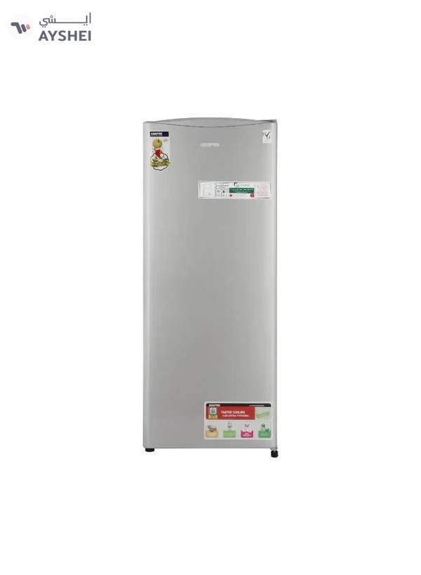 GEEPAS 220L Gross/ 173L Gross Capacity, Defrost Single Door Refrigerator- GRF2050SPE/ Quick Cooling, Low Noise, Easy Cleaning/ with Recessed Handle and Glass Shelves, Perfect for Small Spaces, Apartments, etc 50 W GRF2050SPE Silver