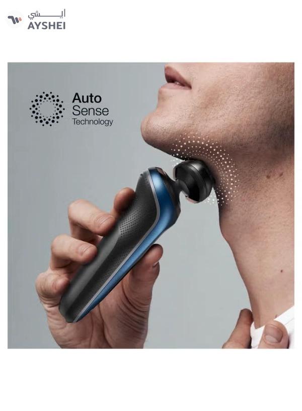 BRAUN Series 6 61-B1000s Wet & Dry shaver with travel case, blue. Made in Germany Blue / Black