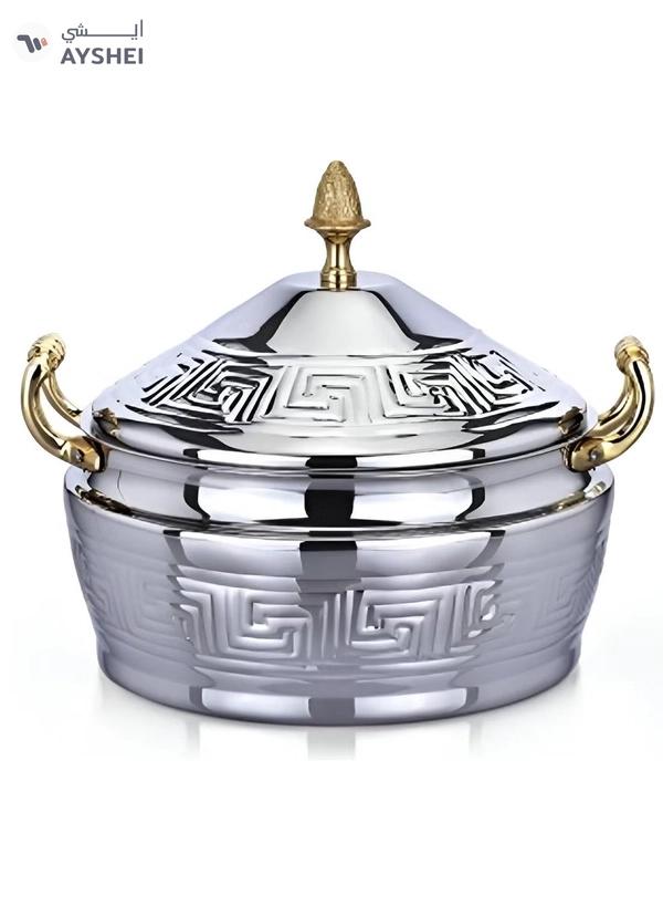 Homemaker Hannah Hotpot 5000ML Silver – Premium 5000ML Silver Hot Pot for Cooking & Serving | Elegant & Spacious Design for Large Meals