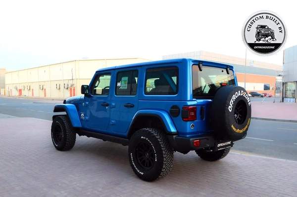 3 YRS DEALER WTY AND 3 YRS SP | 2024 JEEP WRANGLER 4DR SAHARA HYDRO BLUE | ORZ CUSTOM BUILT