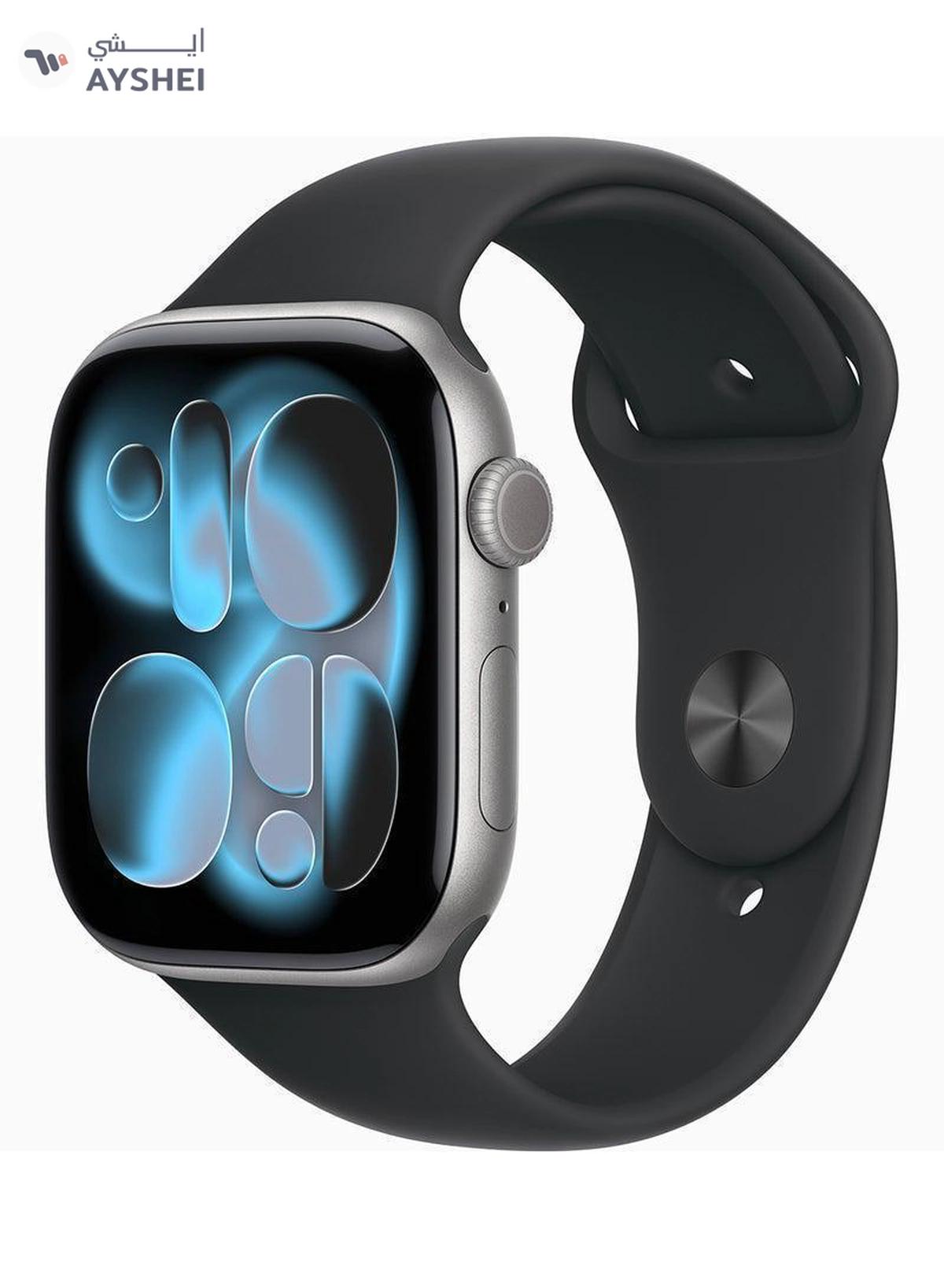 Apple Watch Series 11 GPS 46mm (INTERNATIONAL) Space Grey Aluminium Case With Black Sport Band SG Case - M/L-0-portrait