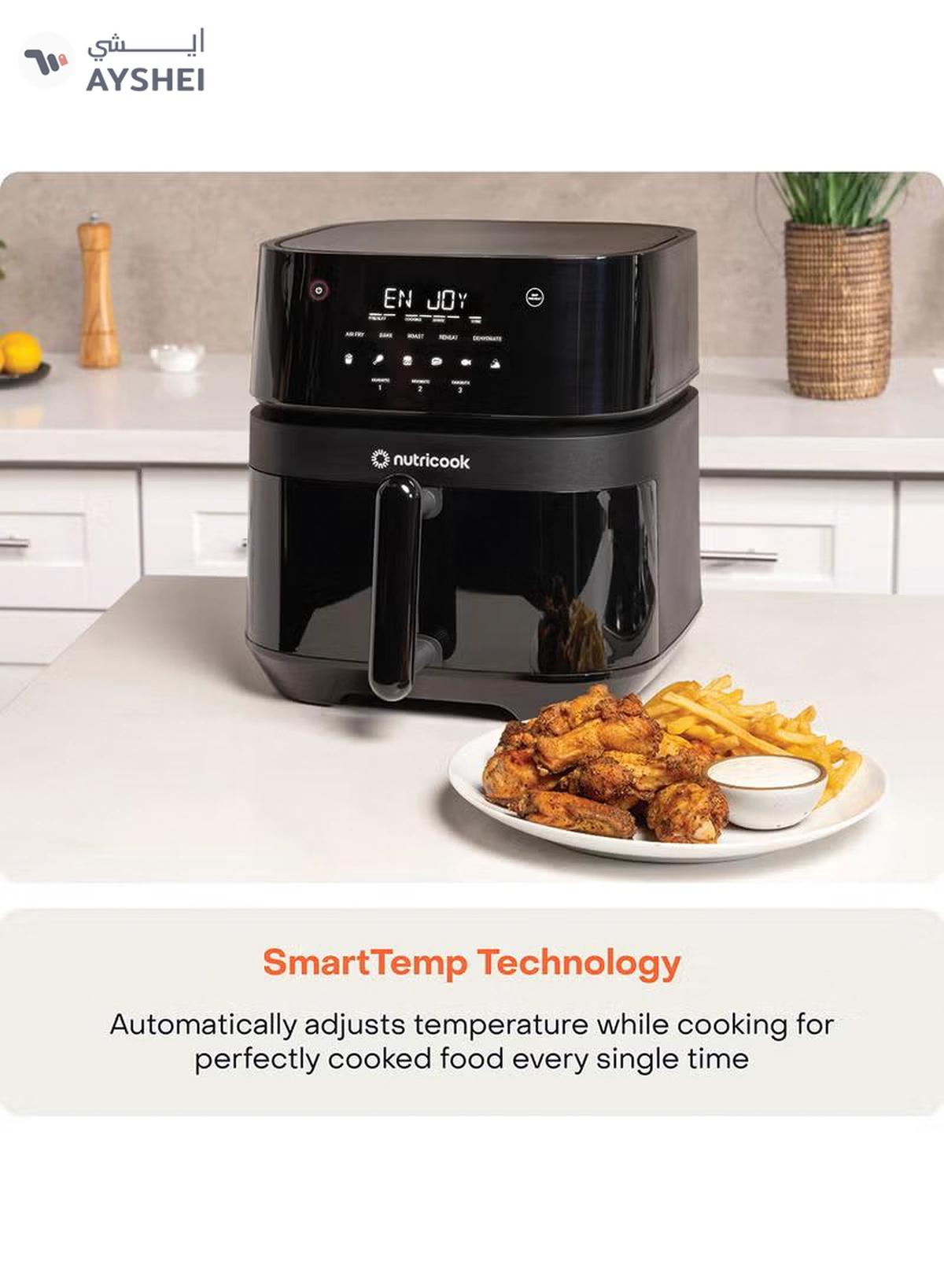 Nutricook Digital Air Fryer Vision 3 , 5.7L Capacity with Clear Window & Internal Light,6 Presets, Air Fry, Roast, Bake, Broil, Dehydrate& Reheat, 2 Years limited Warranty 5.7 L 1700 W NC-AF357V Black-4-4