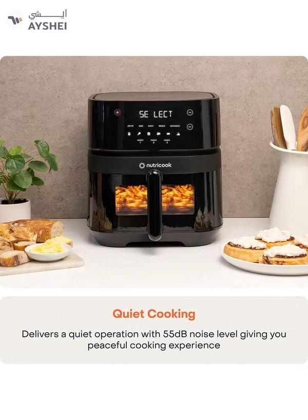 Nutricook Digital Air Fryer Vision 3 , 5.7L Capacity with Clear Window & Internal Light,6 Presets, Air Fry, Roast, Bake, Broil, Dehydrate& Reheat, 2 Years limited Warranty 5.7 L 1700 W NC-AF357V Black
