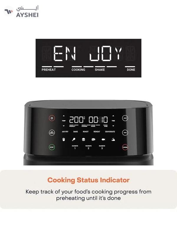 Nutricook Digital Air Fryer Vision 3 , 5.7L Capacity with Clear Window & Internal Light,6 Presets, Air Fry, Roast, Bake, Broil, Dehydrate& Reheat, 2 Years limited Warranty 5.7 L 1700 W NC-AF357V Black