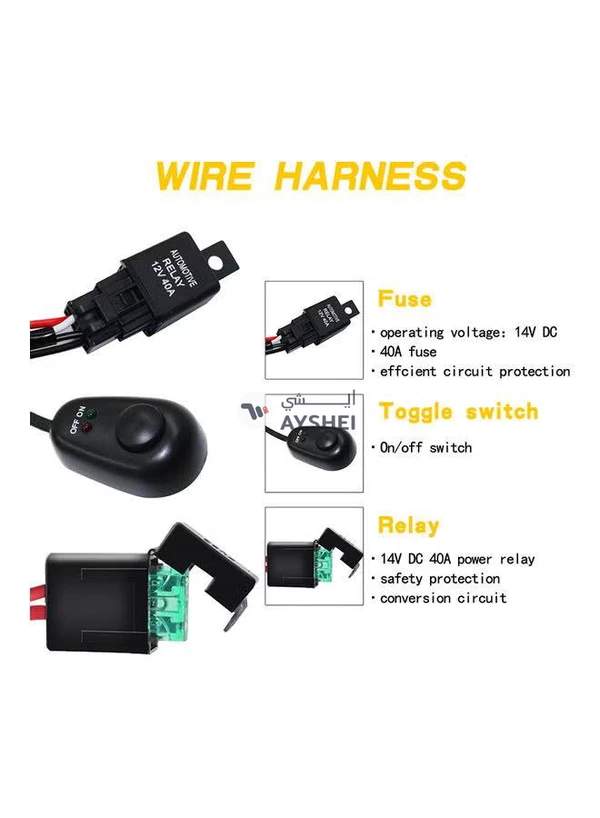 Generic Wiring Harness Switch Relay Kit for Connect 2 LED Work Driving Light Bar