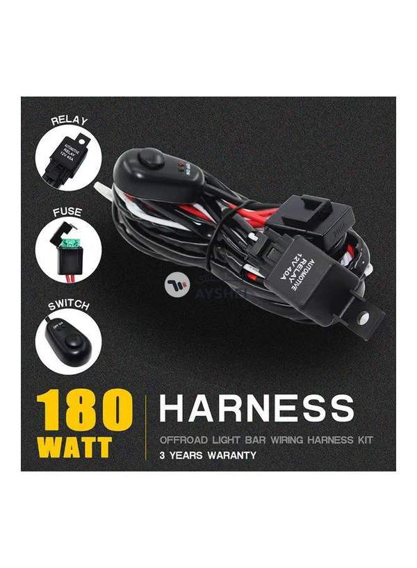 Generic Wiring Harness Switch Relay Kit for Connect 2 LED Work Driving Light Bar