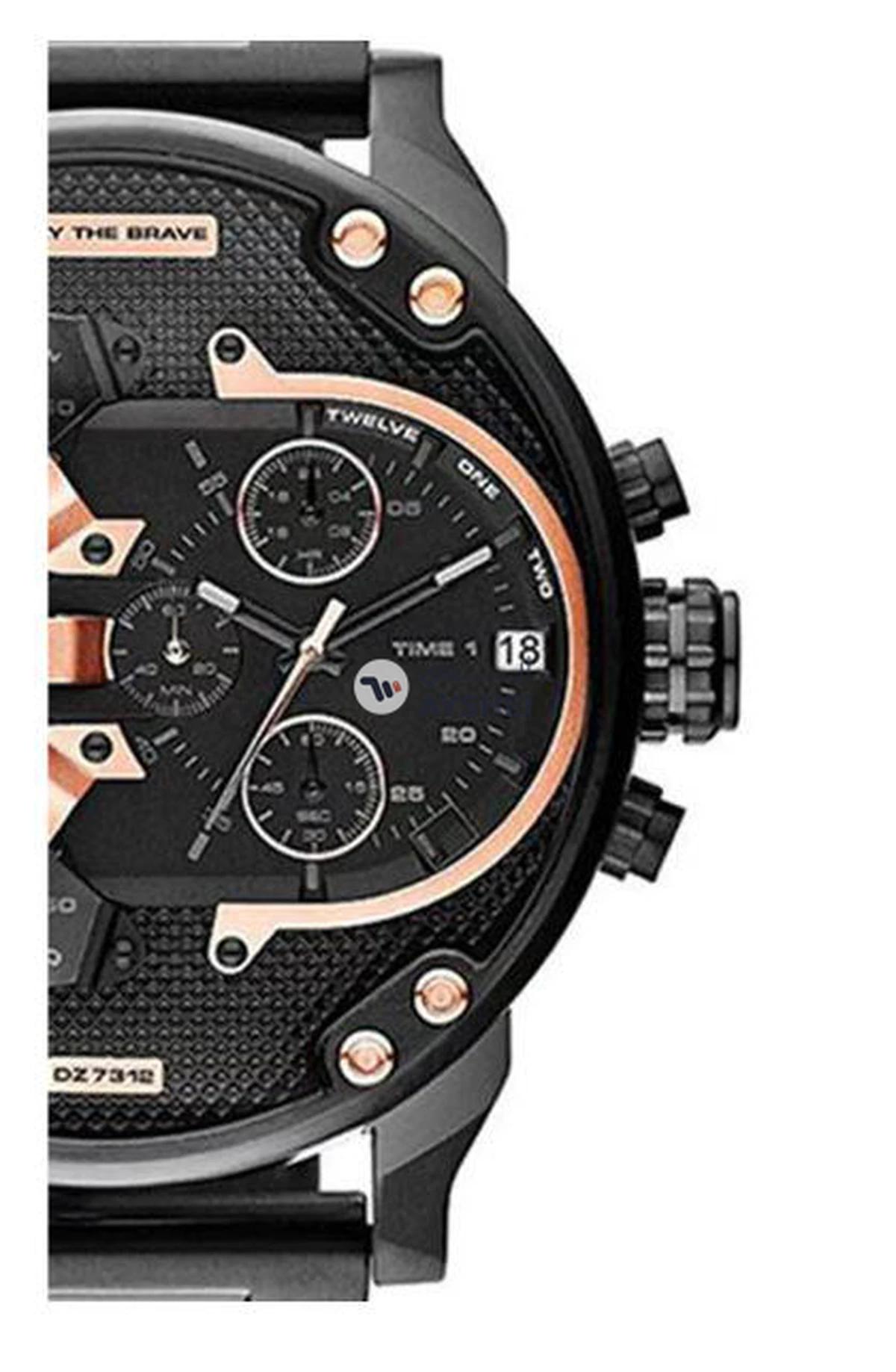 DIESEL Men's Mr. Daddy 2.0 Round Shape Stainless Steel Chronograph Wrist Watch 66 mm - Black - DZ7312-1-1