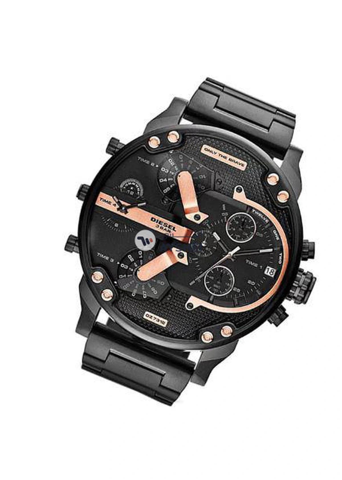 DIESEL Men's Mr. Daddy 2.0 Round Shape Stainless Steel Chronograph Wrist Watch 66 mm - Black - DZ7312-2-2