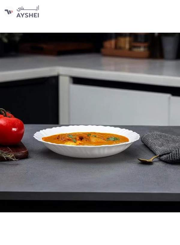 Delcasa DC3298 Opalware Soup Plate, White, 8.5-Inch Size
