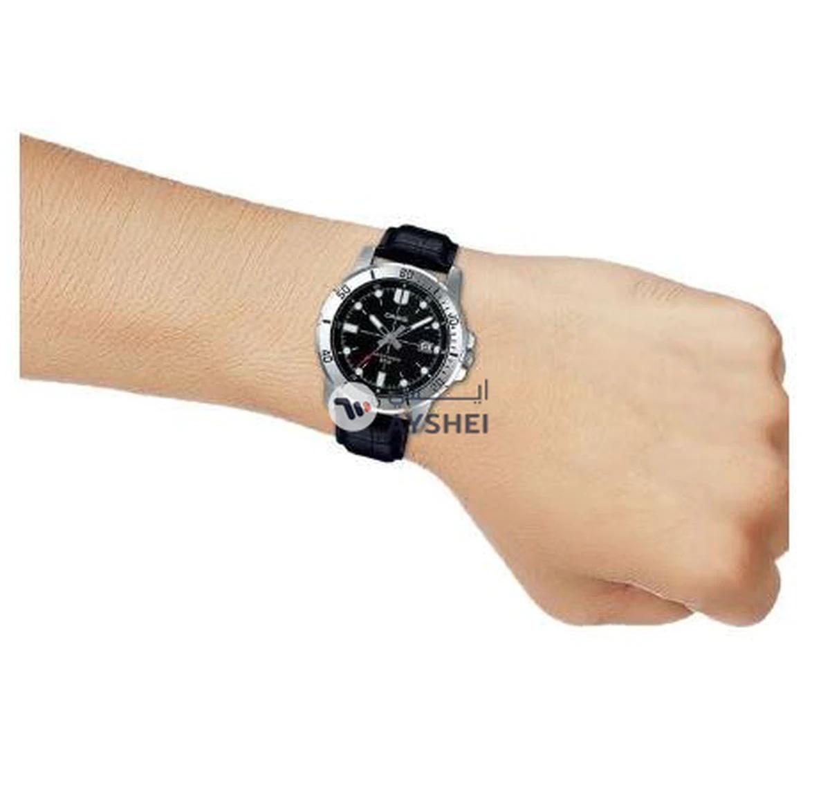 CASIO Men's Water Resistant Leather Analog Watch MTP-VD01L-1EVUDF - 45 mm - Black-4-4