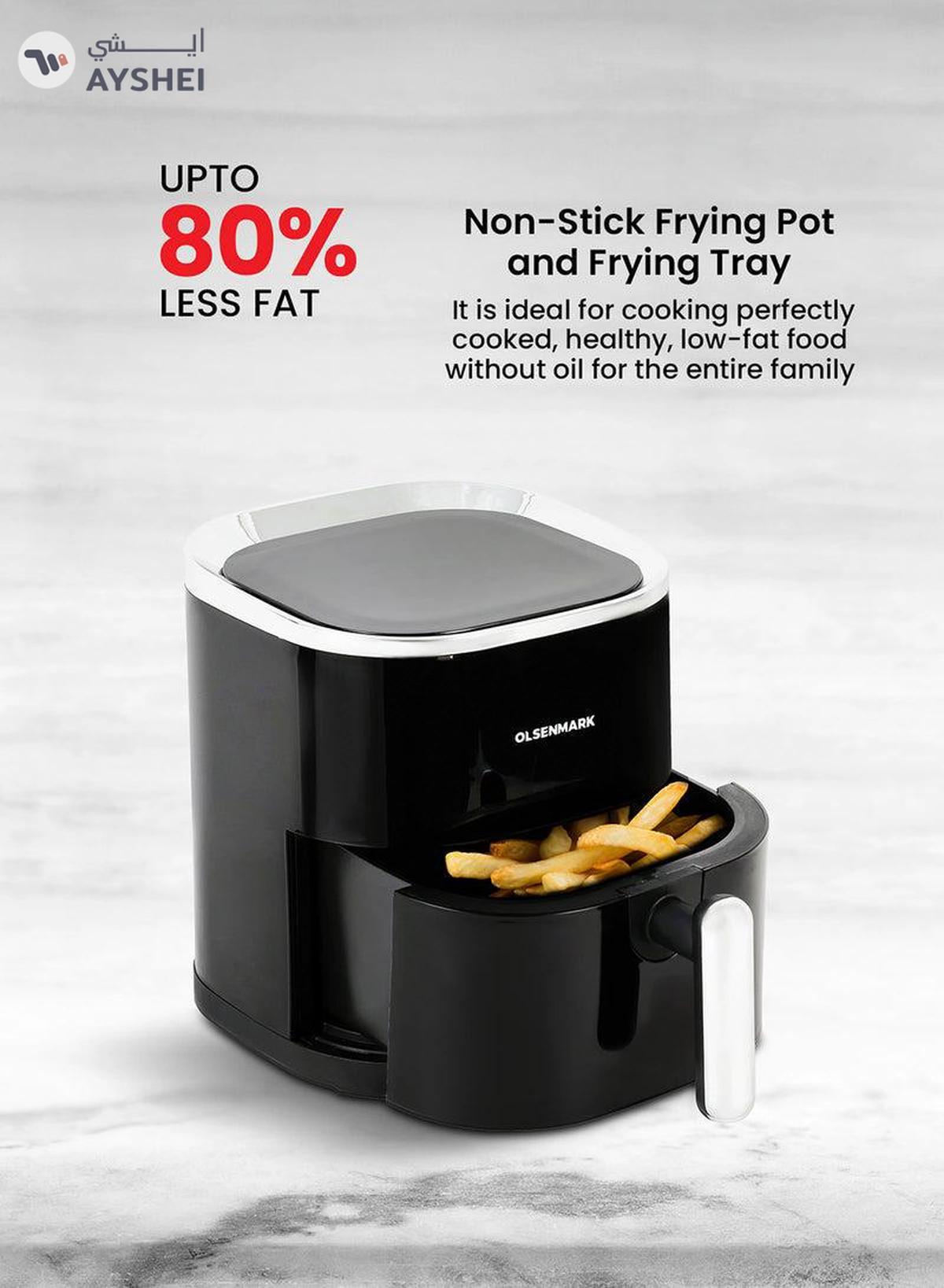 Olsenmark 3.5L Digital Air Fryer – Oil-Free Healthy Cooking with Non-Stick Pot & Tray-7-7