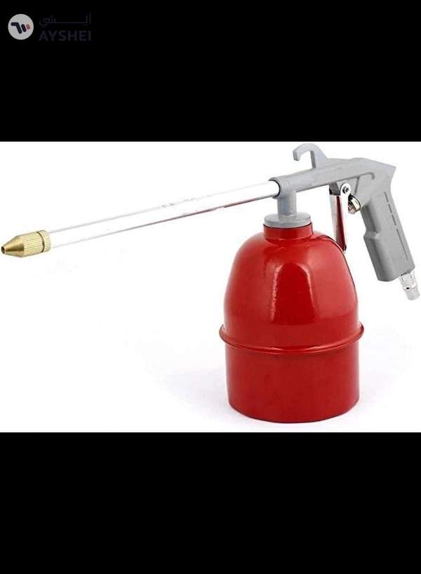 ABBASALI Red Metal Body Gray Head Long Nozzle Air Pressure Feed Grease Gun