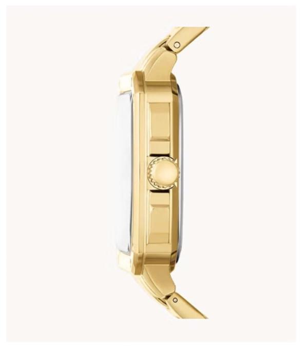 Fossil Men's Inscription Rectangle Shape Stainless Steel Chronograph Wrist Watch BQ2656 - 42mm - Gold
