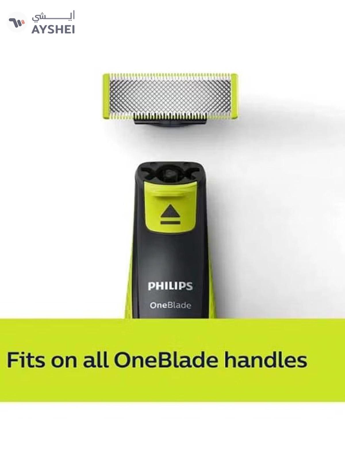 Philips International Version QP210 OneBlade Replacement Blade, 2.2x11x9.8cm Silver/Green-2-2