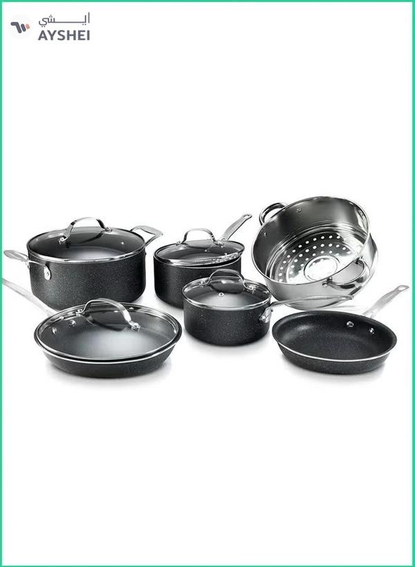 Granitestone Diamond 10‑Piece Non‑Stick Cookware Set – Black Granite