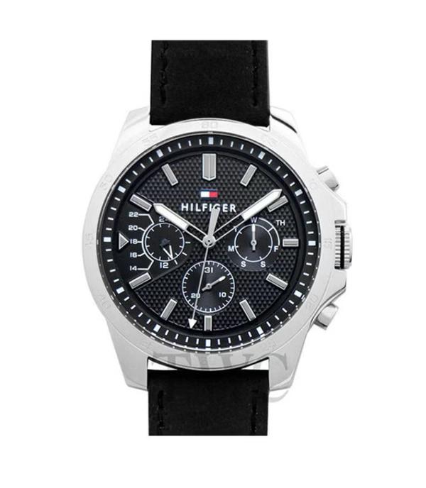 Tommy Hilfiger Men's Leather Chronograph Buckle Watch 1791563
