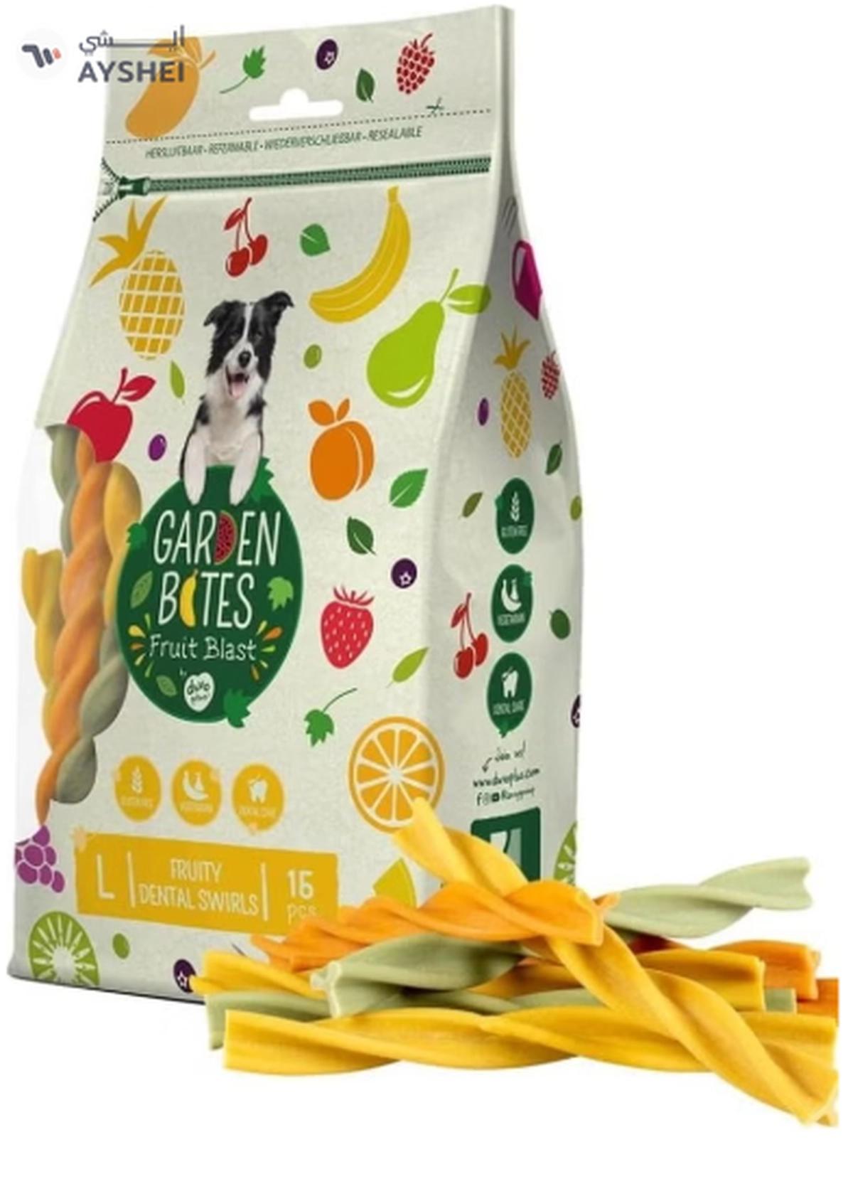 Duvo + Garden Bites Fruity Dental Swirls 16cm - 15pcs Mixed Colors-1-1