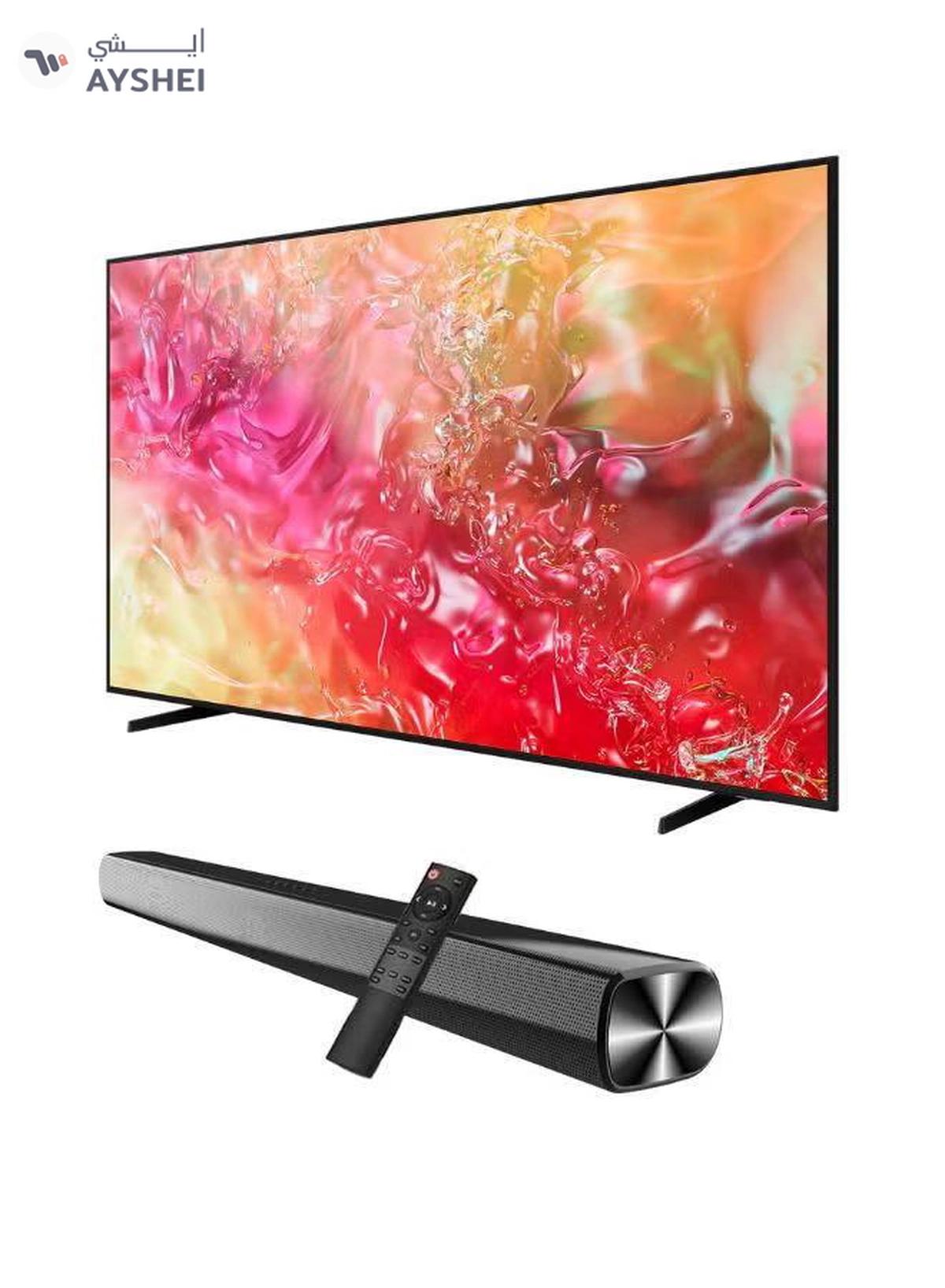 Samsung 50-Inch Crystal UHD DU7000 4K Tizen OS Smart TV with HDR 10+, PurColor, Knox Security With 2.0 Channel Soundbar 30W, HDMI ARC, Bluetooth, USB, MP3, FM Station 50DU7000+SOUNDBAR Black-0-portrait