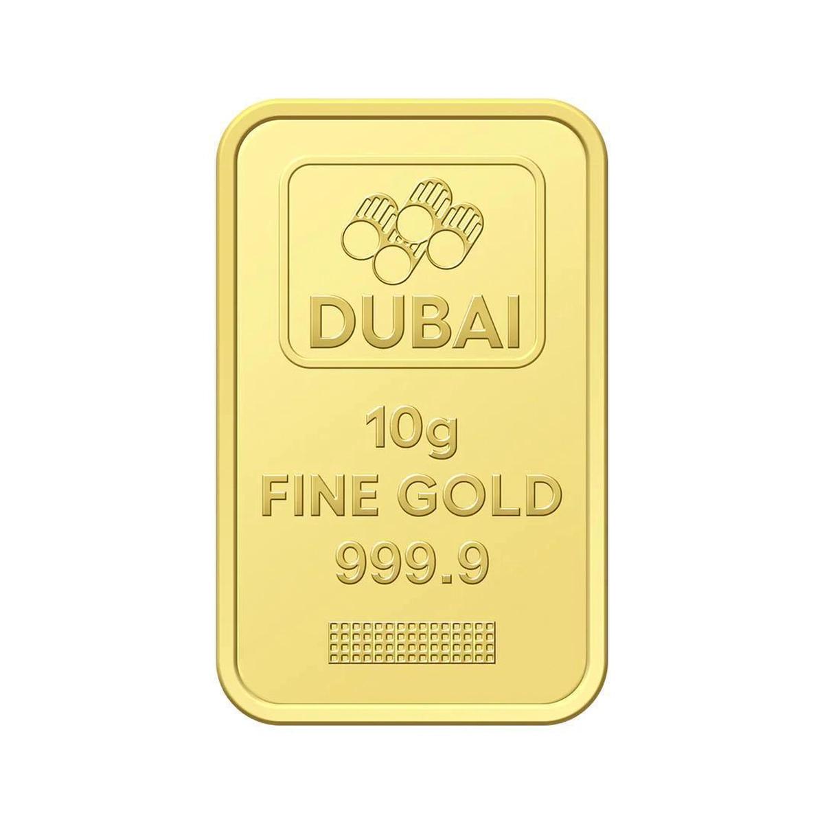 Dubai Gold 10 Grams Pure 999.9 Fine Gold Bar - Variable Design-3-3
