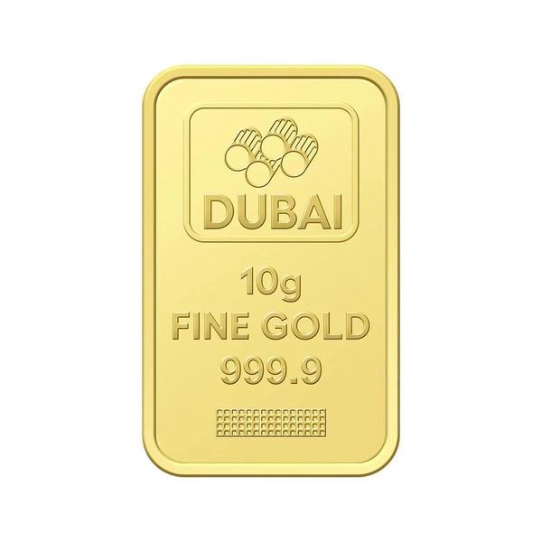 Dubai Gold 10 Grams Pure 999.9 Fine Gold Bar - Variable Design