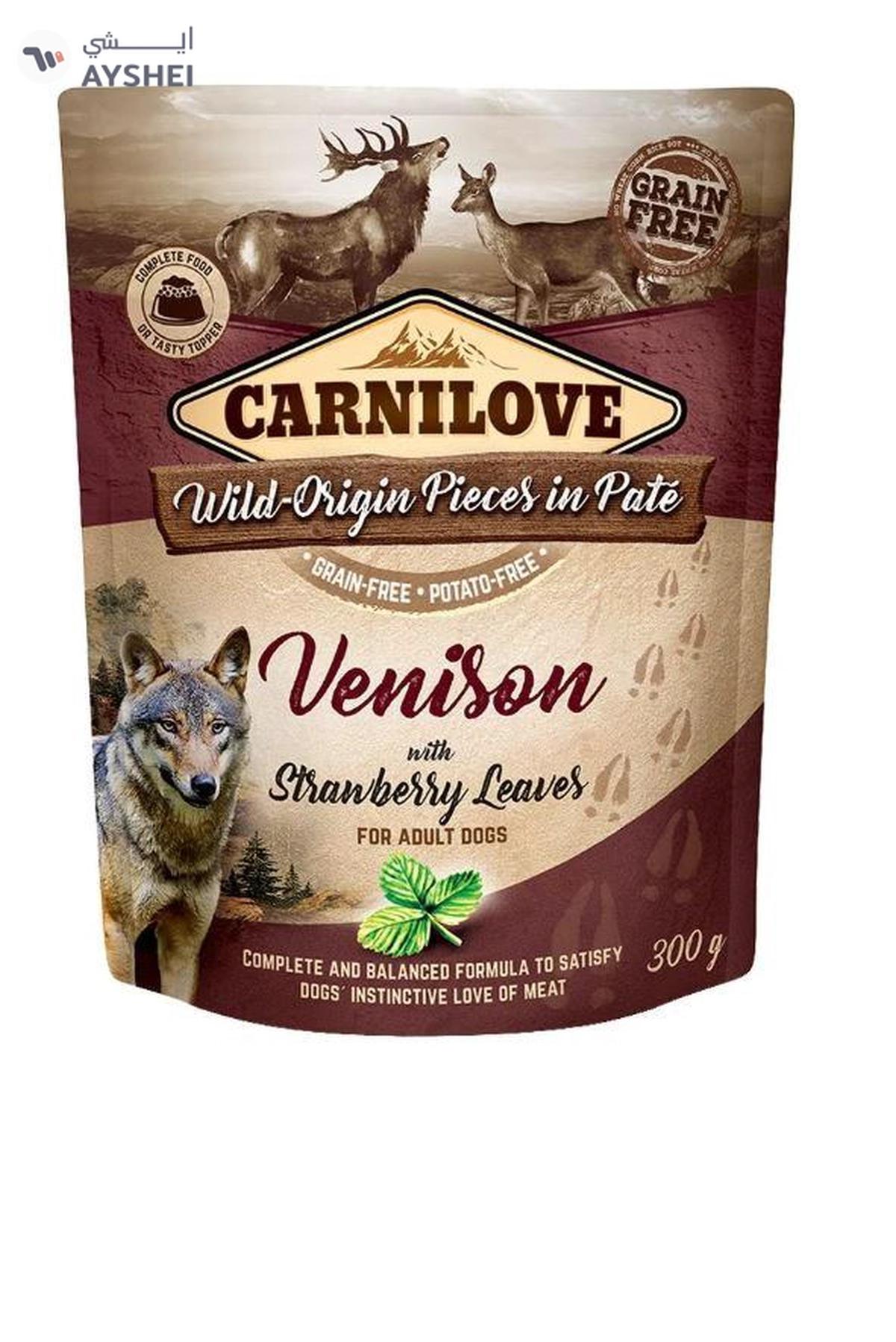 Carnilove Venison with Strawberry Leaves for Adult Dogs (Wet Food Pouches) 12x300g-0-0