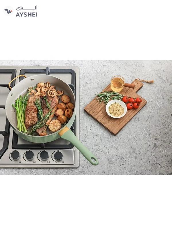 SENSARTE Nonstick Pots and Pans Set, 18 Pieces Non Stick Cookware Set, Induction Kitchen Cookware Sets Green