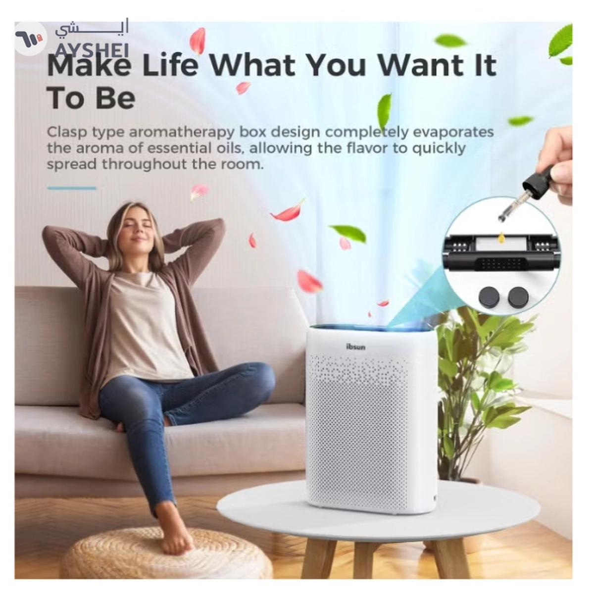 IBSUN Air Purifiers for Home Large Room up to 100㎡ with PM 2.5 Display Air Quality Sensor, Remove 99.97% of Pet Hair with Double-sided Air Inlet-6-6