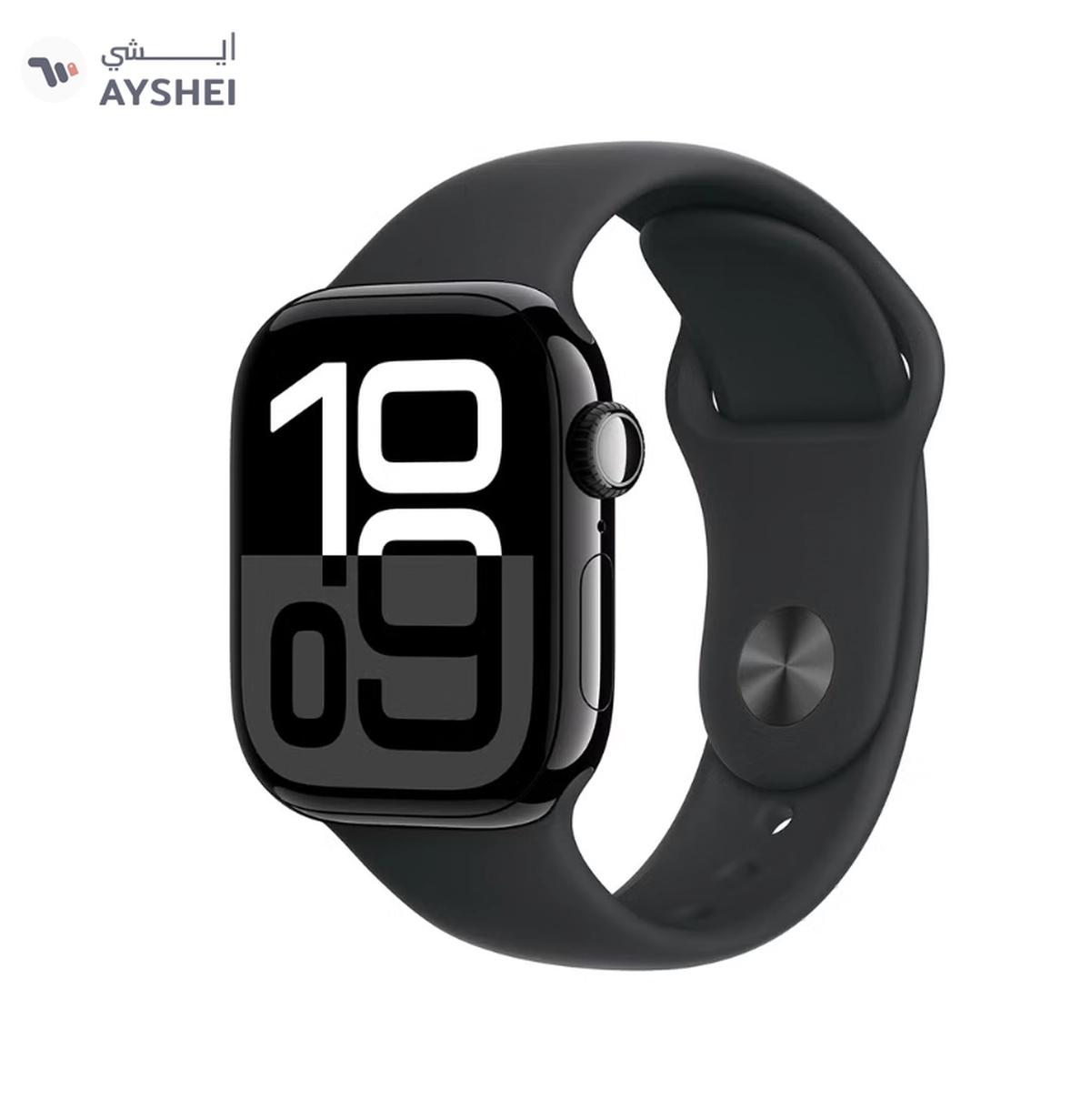 Apple Watch Series 10 GPS 46mm Jet Black Aluminium Case With Black Sport Band-0-portrait