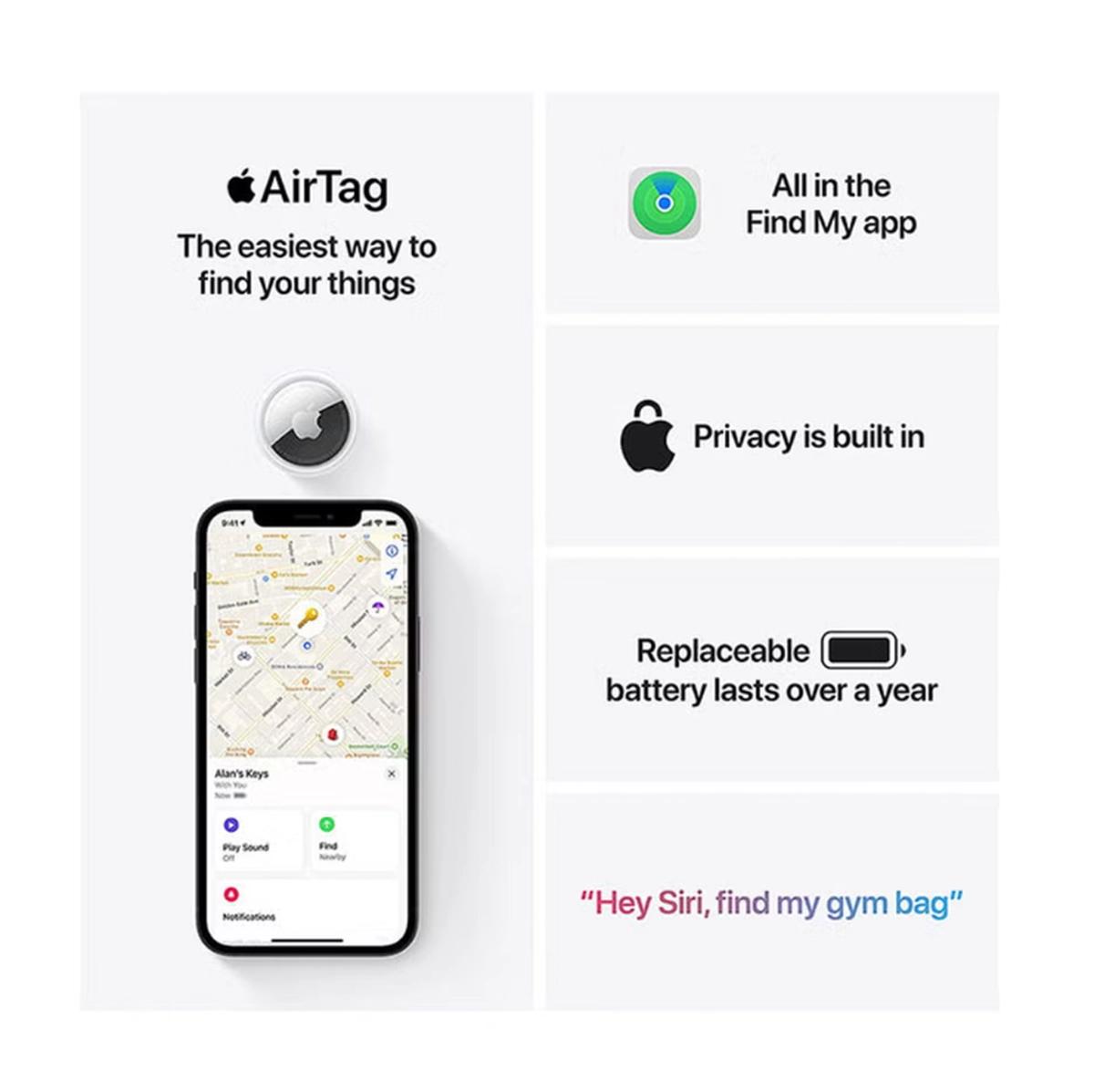 Apple AirTag Pack of 4 White-3-3