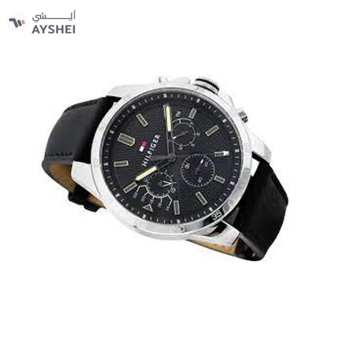 Tommy Hilfiger Men's Leather Chronograph Buckle Watch 1791563-1-1