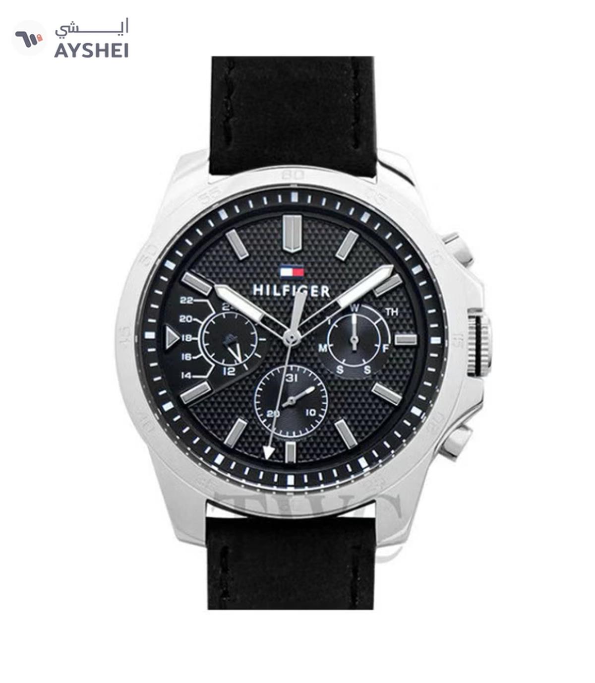 Tommy Hilfiger Men's Leather Chronograph Buckle Watch 1791563-0-portrait