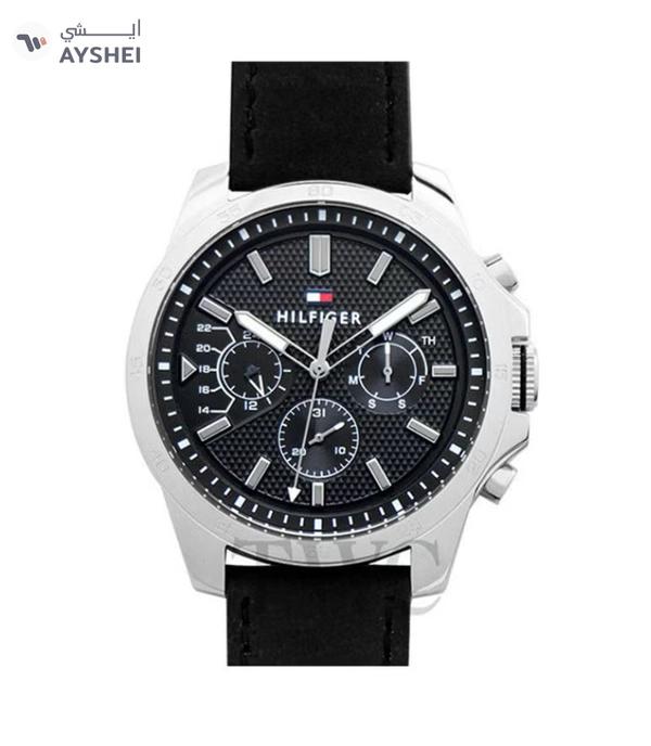 Tommy Hilfiger Men's Leather Chronograph Buckle Watch 1791563