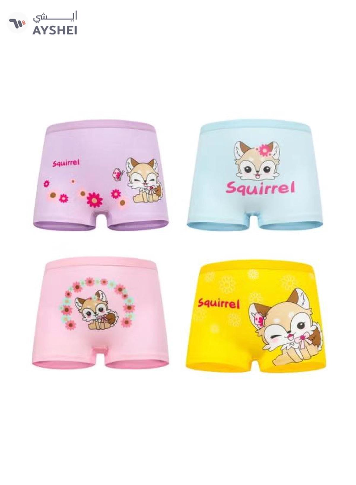 Babyqlo 4 Pack Squirrel Printed Boxer Multicolour-0-0