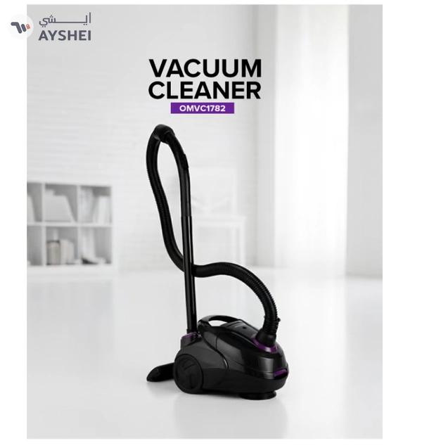 Olsenmark Vacuum Cleaner With Dust Bag 1400W OMVC1782, Powerful Suction, Dust Full Indicator,Dust Bag capacity 1.5L, Flexible Hose With Airflow On Handle, Pedal Switch And Auto-Rewinding Wire 1.5 L 1400 W OMVC1782 Black/Purple