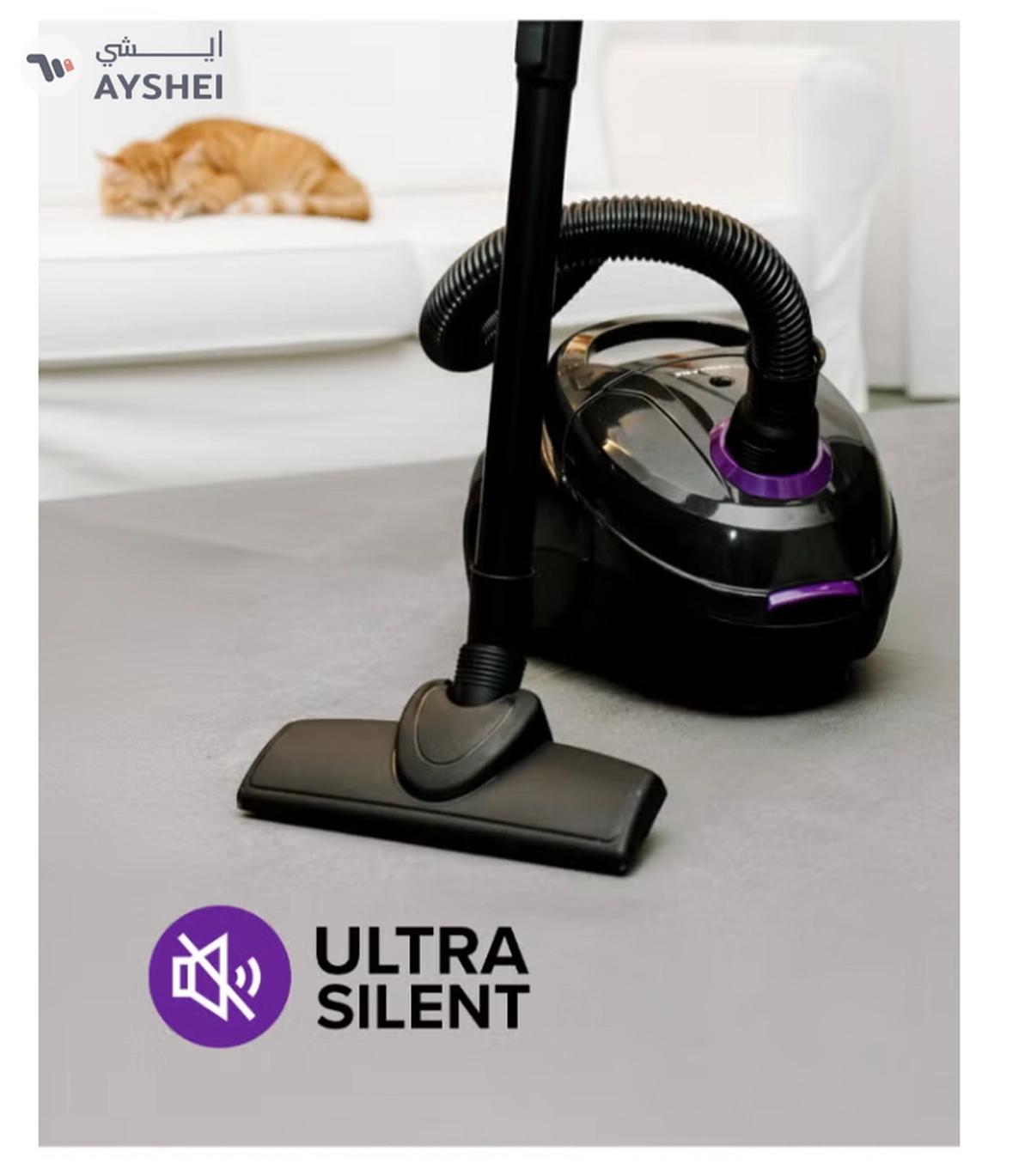 Olsenmark Vacuum Cleaner With Dust Bag 1400W OMVC1782, Powerful Suction, Dust Full Indicator,Dust Bag capacity 1.5L, Flexible Hose With Airflow On Handle, Pedal Switch And Auto-Rewinding Wire 1.5 L 1400 W OMVC1782 Black/Purple-2-2