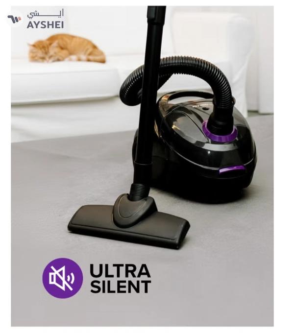 Olsenmark Vacuum Cleaner With Dust Bag 1400W OMVC1782, Powerful Suction, Dust Full Indicator,Dust Bag capacity 1.5L, Flexible Hose With Airflow On Handle, Pedal Switch And Auto-Rewinding Wire 1.5 L 1400 W OMVC1782 Black/Purple