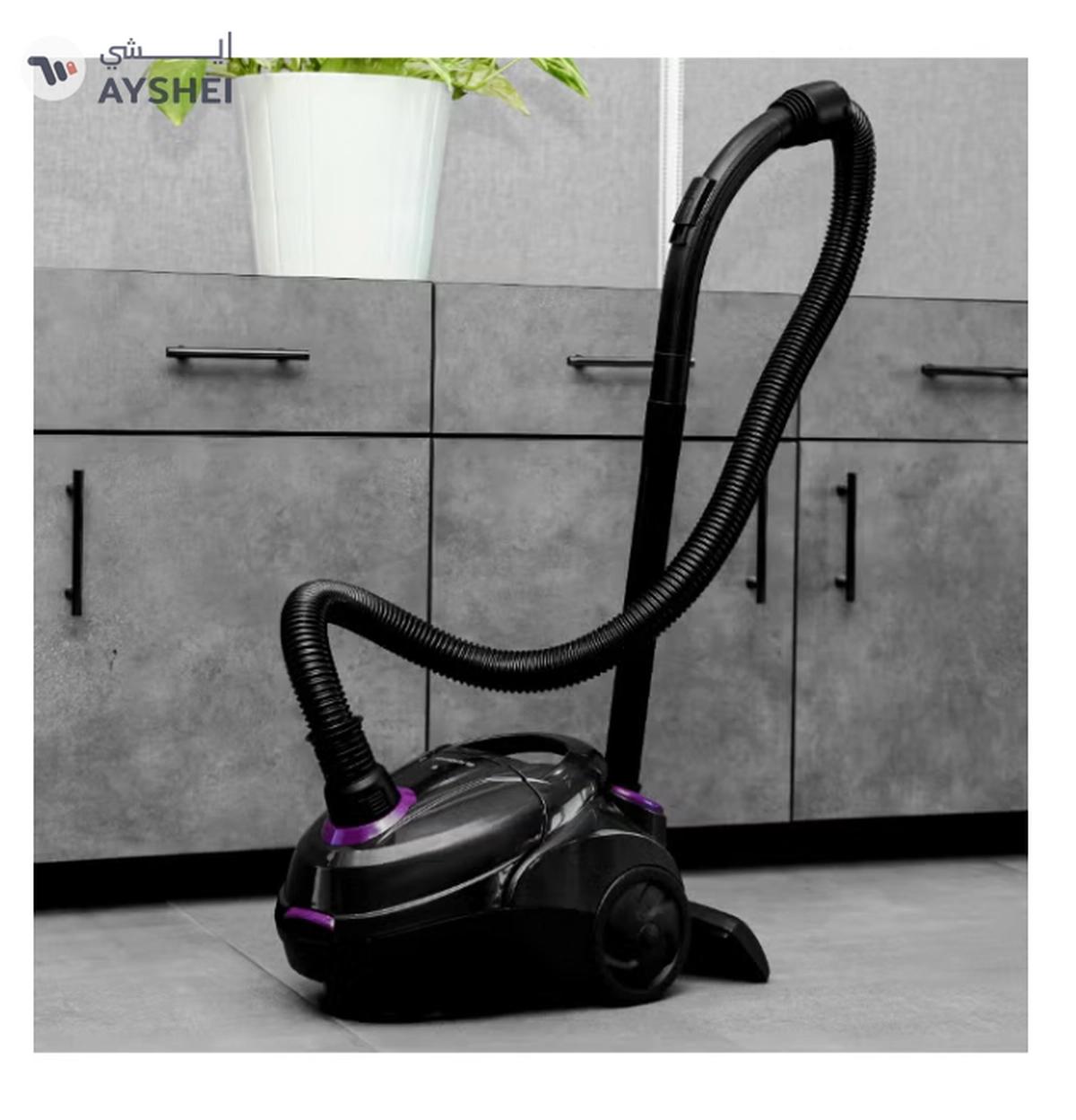 Olsenmark Vacuum Cleaner With Dust Bag 1400W OMVC1782, Powerful Suction, Dust Full Indicator,Dust Bag capacity 1.5L, Flexible Hose With Airflow On Handle, Pedal Switch And Auto-Rewinding Wire 1.5 L 1400 W OMVC1782 Black/Purple-8-8