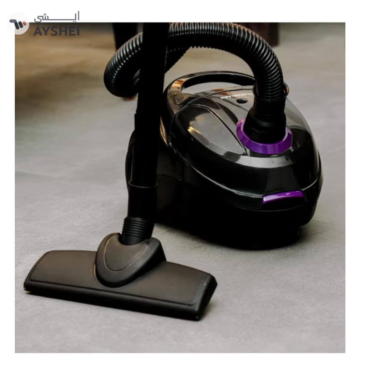 Olsenmark Vacuum Cleaner With Dust Bag 1400W OMVC1782, Powerful Suction, Dust Full Indicator,Dust Bag capacity 1.5L, Flexible Hose With Airflow On Handle, Pedal Switch And Auto-Rewinding Wire 1.5 L 1400 W OMVC1782 Black/Purple-6-6