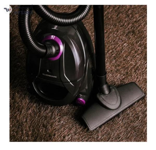 Olsenmark Vacuum Cleaner With Dust Bag 1400W OMVC1782, Powerful Suction, Dust Full Indicator,Dust Bag capacity 1.5L, Flexible Hose With Airflow On Handle, Pedal Switch And Auto-Rewinding Wire 1.5 L 1400 W OMVC1782 Black/Purple