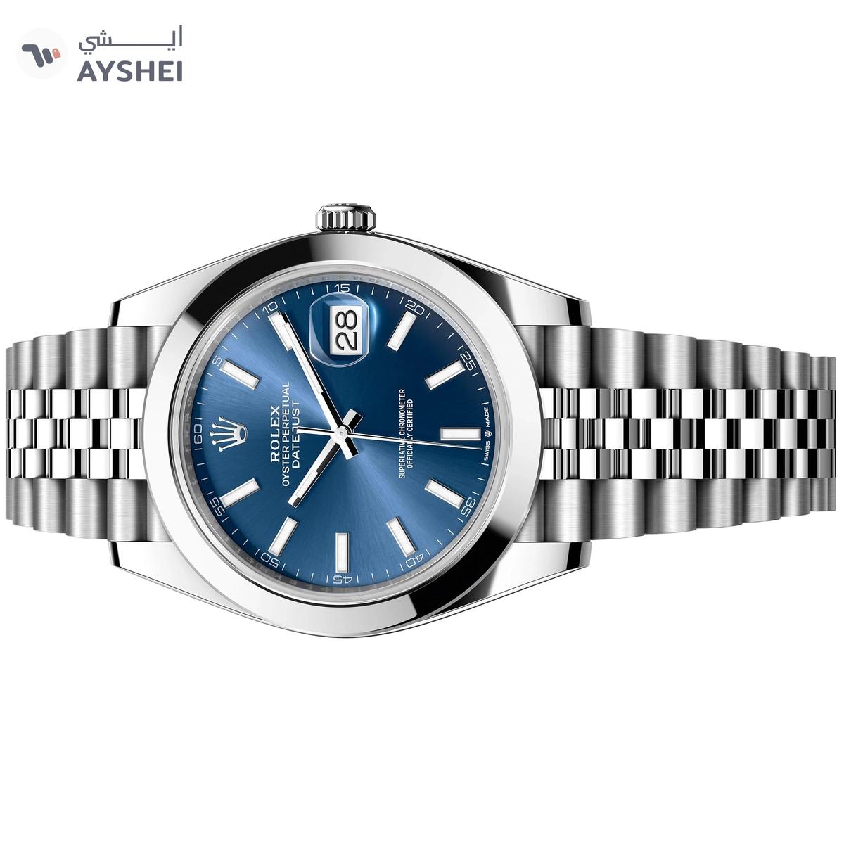 Rolex Oyster Perpetual Datejust 41mm Blue Dial Jubilee Bracelet-1-portrait