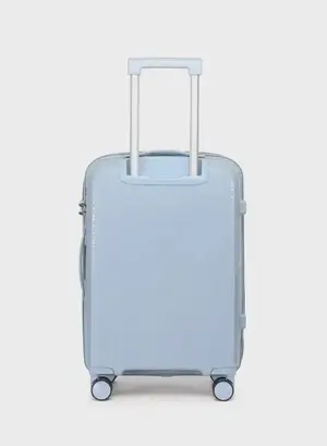British Tourister 3 Piece Polyproplene Hard Side Spiner Luggage Trolley Set 20/24/28 Inch - Grey Blue